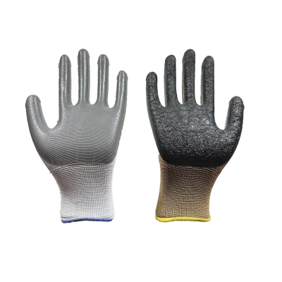 TEKWAY Large Rubber Latex Double Coated Work Gloves for Construction, gardening gloves, heavy duty Cotton Blend Blue